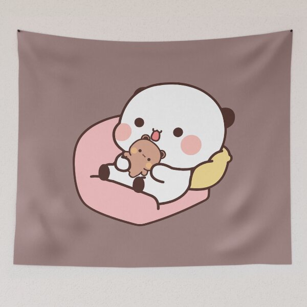 Item preview, BuBu Panda playing with mini DuDu Bear toy❤️ designed and sold by Pandety.