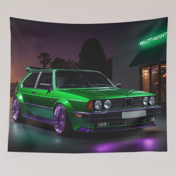 Item preview, German tuning hatchback from the 80s in green metallic designed and sold by Roland Mitterbauer.