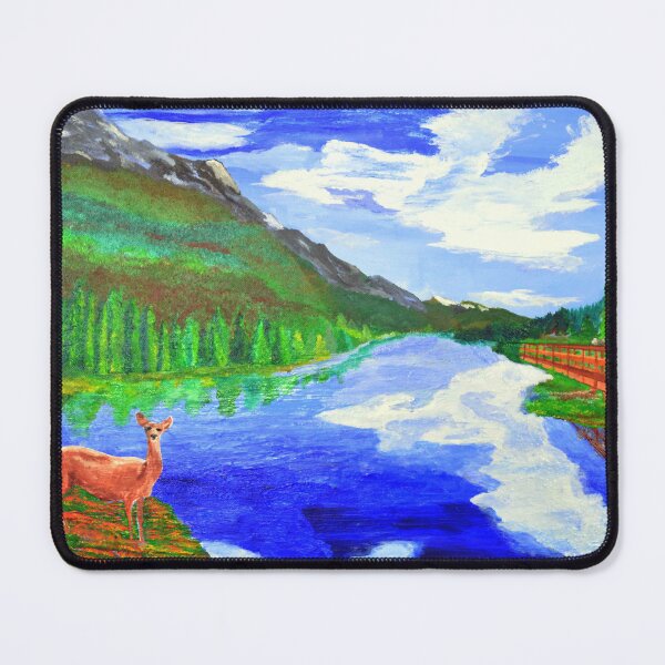Item preview, Landscape with Deer at Mystic Creek designed and sold by Carlo Varo.