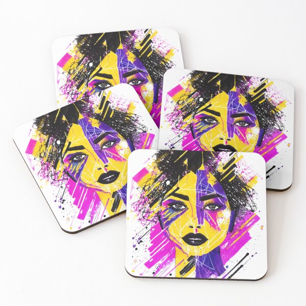 Item preview, Beautifull African Woman With Violet, Pink, Yellow, Blue and Purple designed and sold by MakeInShop.