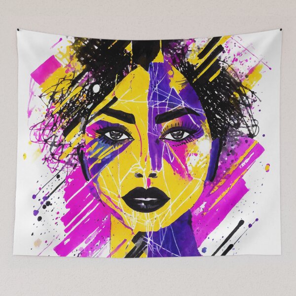 Item preview, Beautifull African Woman With Violet, Pink, Yellow, Blue and Purple designed and sold by MakeInShop.