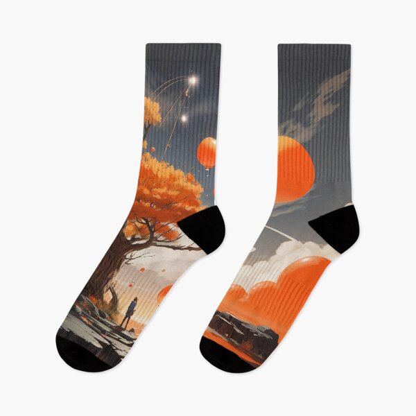 Item preview, A person standing on a rock with orange trees and orange balls designed and sold by johndesign88.