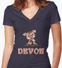 Devon Piggy Women's Fitted V-Neck T-Shirt