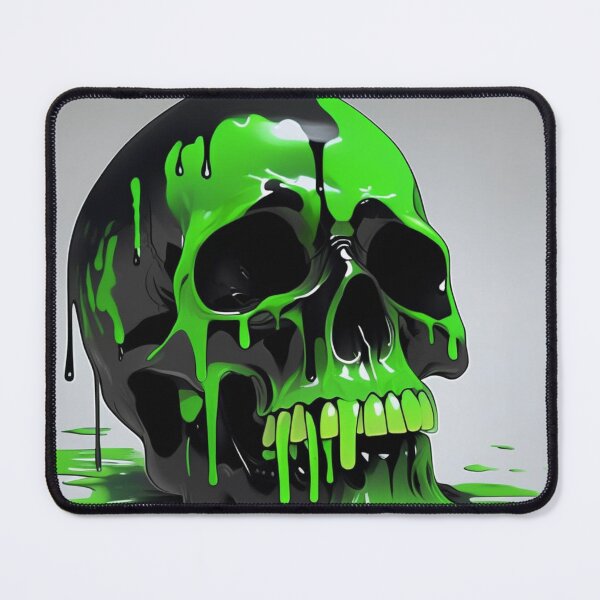 Item preview, Black skull with green slime cover designed and sold by Venubis.