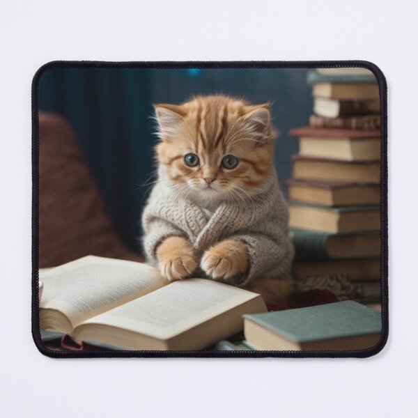 Item preview, Whisker Scholar: Kitty's Bookish Adventures designed and sold by ARESUSTAR.