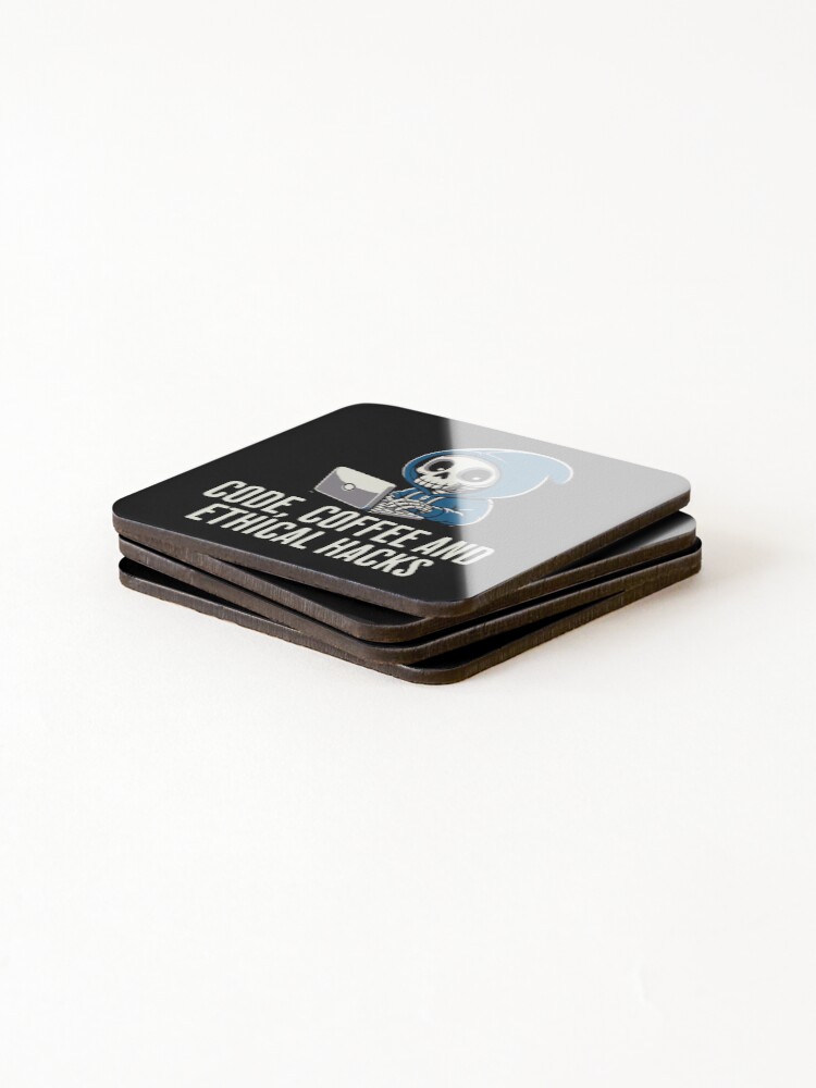 Thumbnail 4 of 5, Coasters (Set of 4), Ethical Hacker Computer Hacking Cybersecurity Coding Hacker Gift designed and sold by Hellsim.
