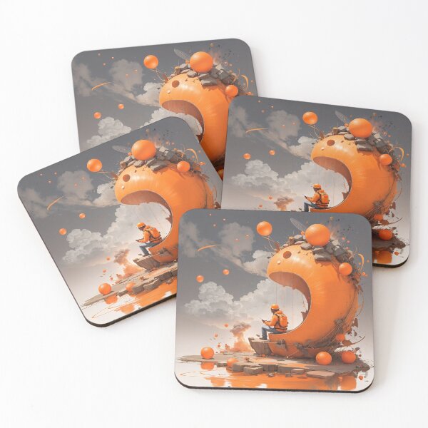 Item preview, A man sitting on a large orange object designed and sold by johndesign88.