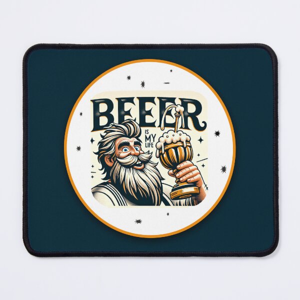 Item preview, Vintage beer sticker illustration with happy bearded man holding mug designed and sold by Ihor Ivanov.
