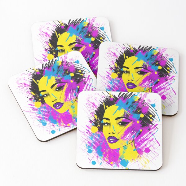 Item preview, Beautifull African Woman With Violet, Pink, Yellow, Blue and Purple designed and sold by MakeInShop.