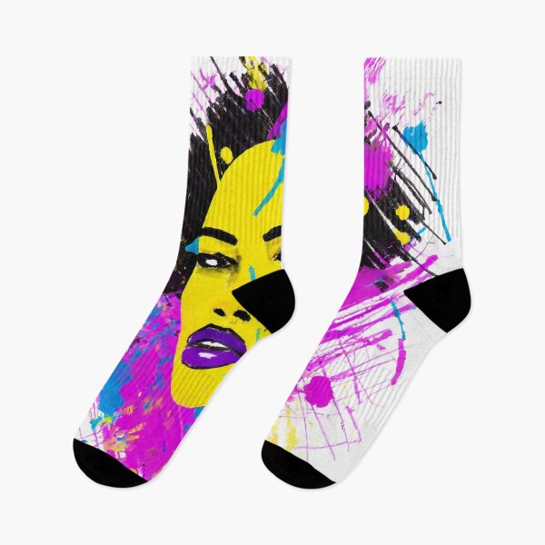 Item preview, Beautifull African Woman With Violet, Pink, Yellow, Blue and Purple designed and sold by MakeInShop.