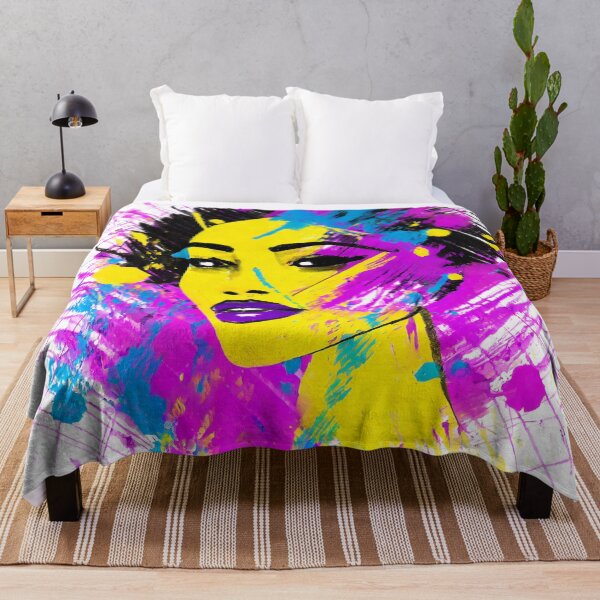 Item preview, Beautifull African Woman With Violet, Pink, Yellow, Blue and Purple designed and sold by MakeInShop.
