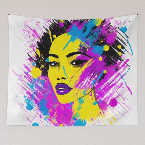 Item preview, Beautifull African Woman With Violet, Pink, Yellow, Blue and Purple designed and sold by MakeInShop.