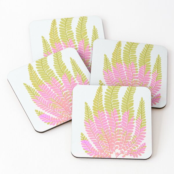 Item preview, Modern digital fern in pink and green. designed and sold by Meteryards.