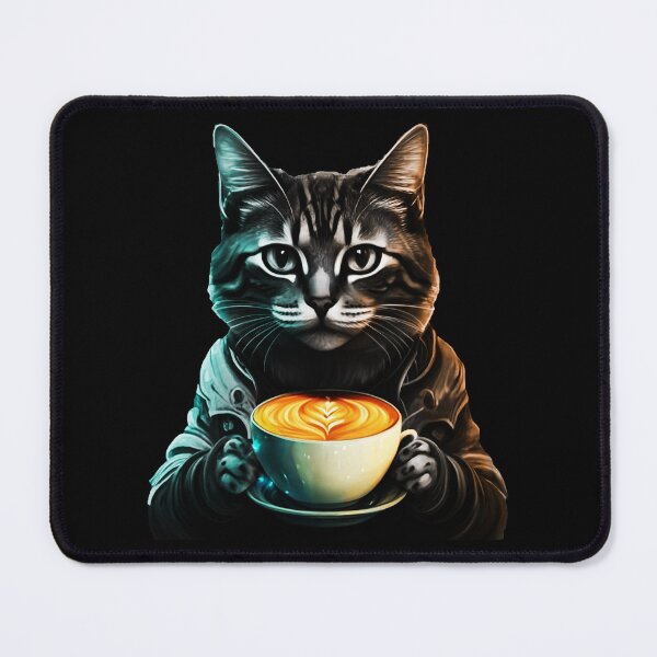 Item preview, Cat drinking a coffee, Cattuccino designed and sold by Szkicerka.