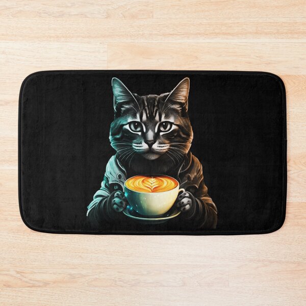 Item preview, Cat drinking a coffee, Cattuccino designed and sold by Szkicerka.