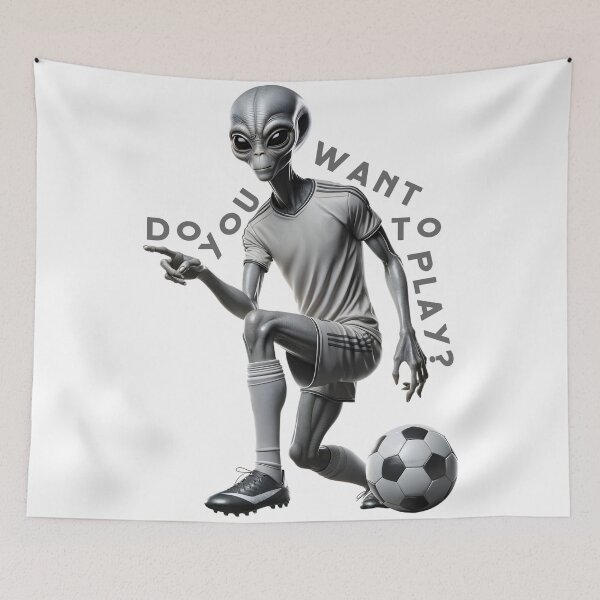 Item preview, Cosmic Footballer: Grey Alien Plays football designed and sold by UFOFashionista.