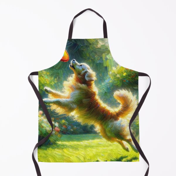 Item preview, Golden Retriever making an impression catching the frisbee in the back yard designed and sold by PinoyDnDShirts.