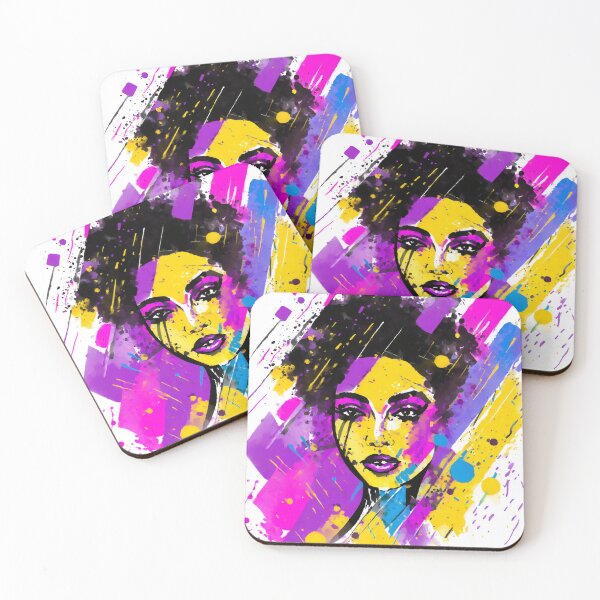 Item preview, Beautifull African Woman With Violet, Pink, Yellow, Blue and Purple designed and sold by MakeInShop.