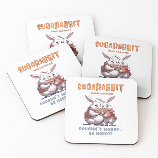 Item preview, Cute Chubby Bunnies Sugar Lovers whose names are Bunuelo & Bunuela designed and sold by SUGARABBIT.