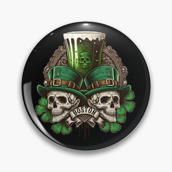 Item preview, St. Patrick's Day Boston Irish Skulls, Shamrocks, and Green Beer designed and sold by WigOutlet.