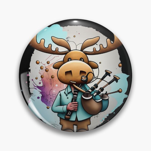 Item preview, Funny Moose Playing Bagpipes Music Art designed and sold by Nature's Fancy.