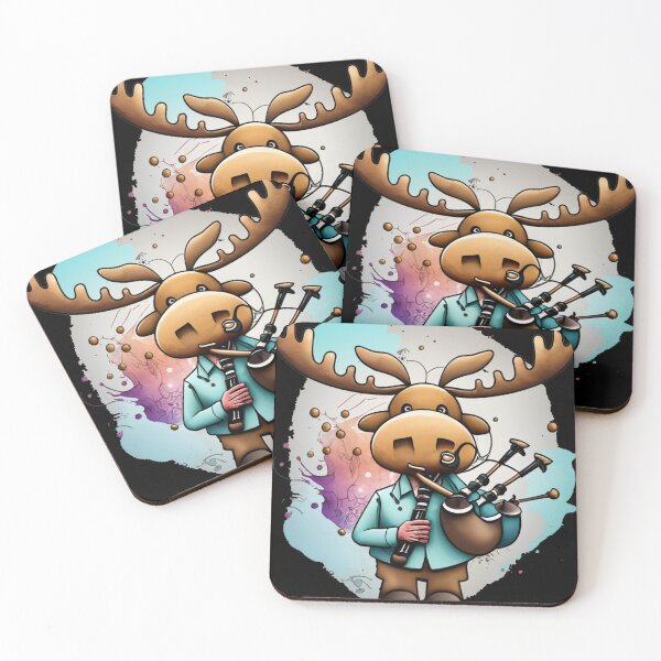 Item preview, Funny Moose Playing Bagpipes Music Art designed and sold by Nature's Fancy.