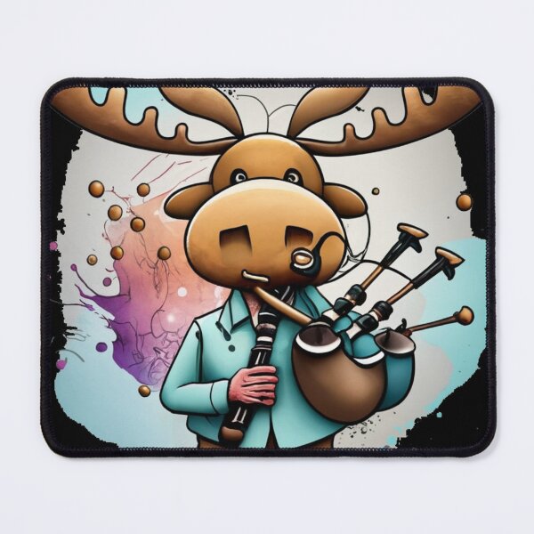Item preview, Funny Moose Playing Bagpipes Music Art designed and sold by Nature's Fancy.