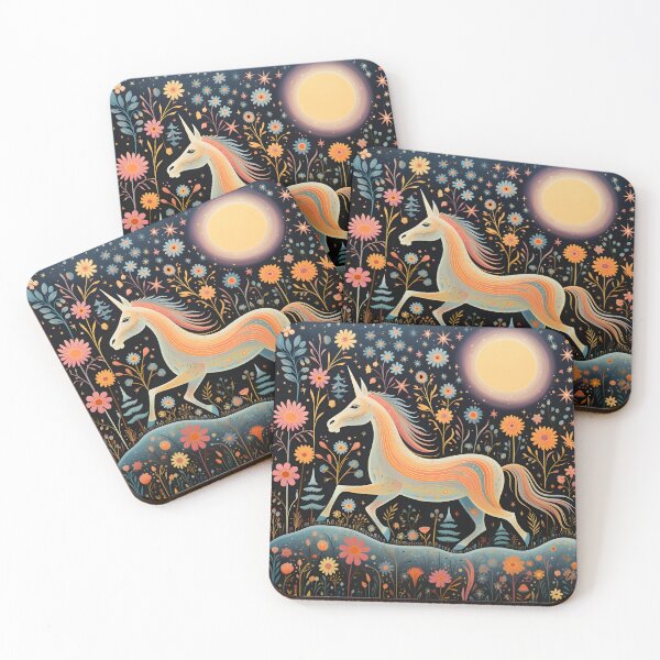 Item preview, Under The Floral Moon Prancing Unicorn designed and sold by DigitalityArt.