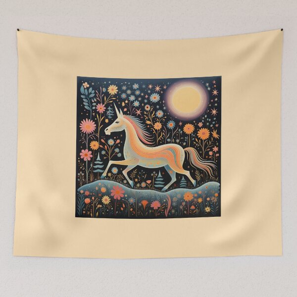 Item preview, Under The Floral Moon Prancing Unicorn designed and sold by DigitalityArt.