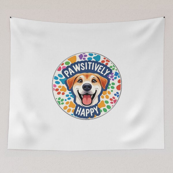 Item preview, Joyful Paw Prints: "Pawsitively Happy" Smiling Dog designed and sold by creativechaster.
