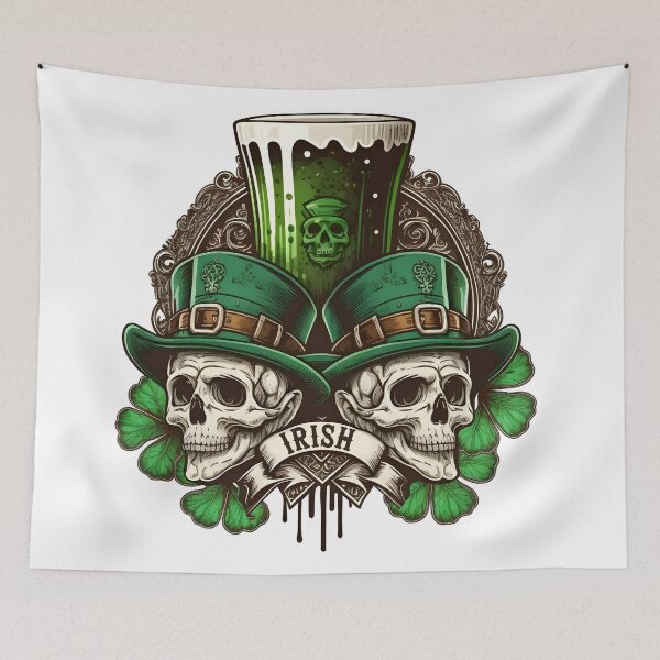 Item preview, St. Patrick's Day Irish Skulls, Shamrocks, and Beer designed and sold by WigOutlet.