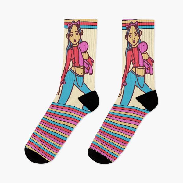 Aperçu de l'œuvre Une fille cool donne un baiser et tient une poupée créée et vendue par GreissDesign.
