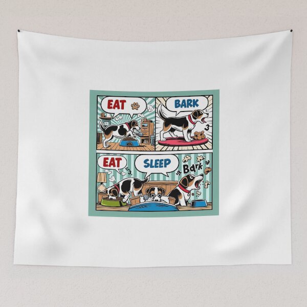 Item preview, Dog's Daily Delights: "Eat, Sleep, Bark" Comic Dog designed and sold by creativechaster.