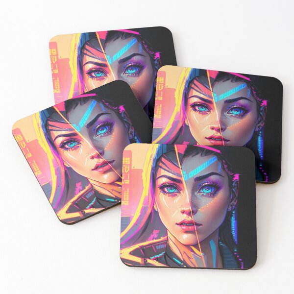 Item preview, Futuristic vision: young woman, tech chic, neon glow. Urban elegance. designed and sold by WHITI_MANAWA.