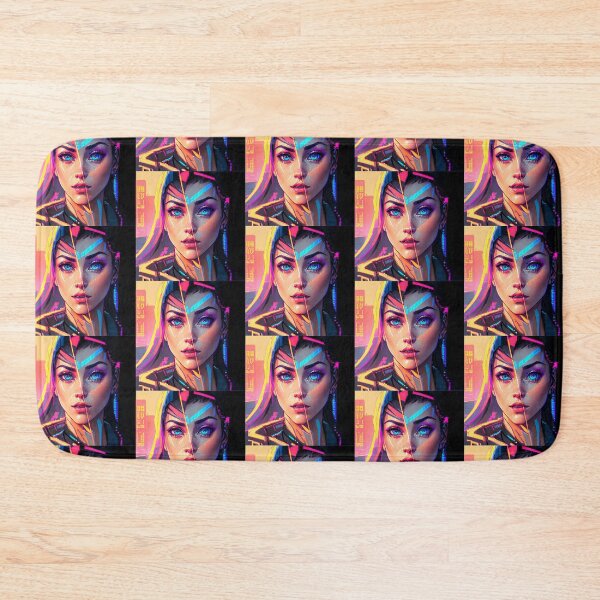 Item preview, Futuristic vision: young woman, tech chic, neon glow. Urban elegance. designed and sold by WHITI_MANAWA.