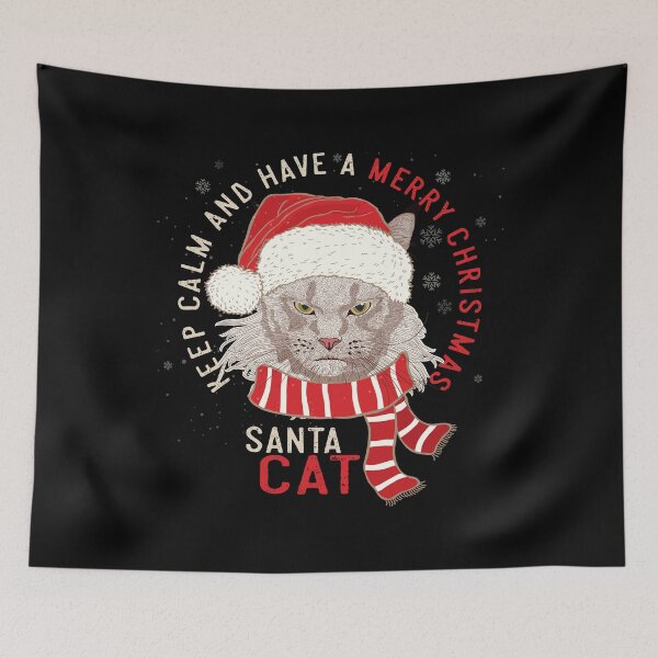 Item preview, Keep Calm and Have a Merry Christmas - Santa Cat designed and sold by LazyCaat.