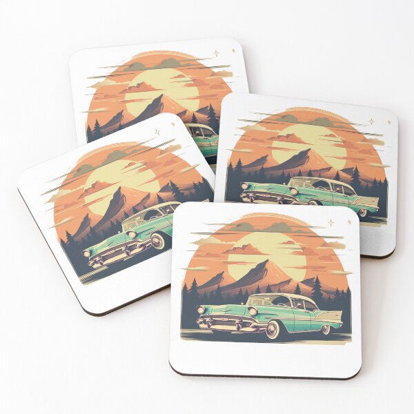 Item preview, Vintage car at sunset designed and sold by VigorVilla.