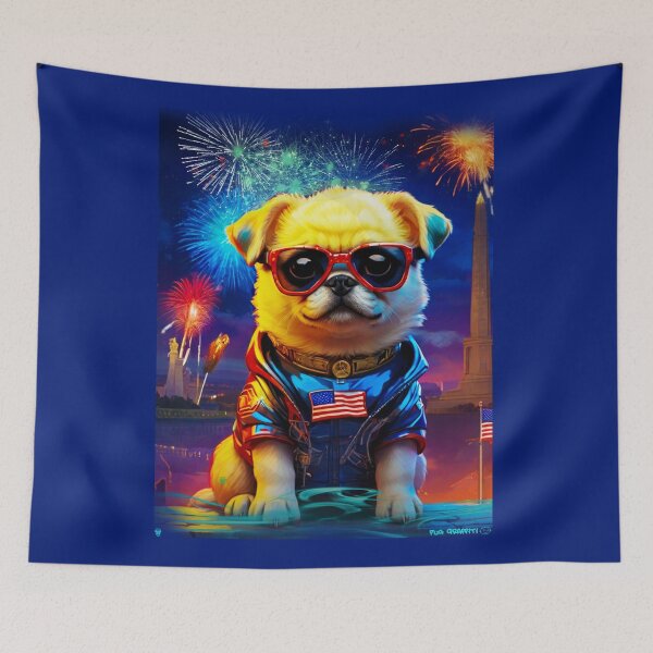Item preview, Pug HAPPY HOLIDAYS 167 4th of July  designed and sold by RedBluffTraders.
