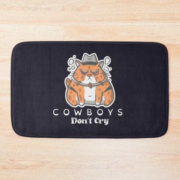 Item preview, Cowboys Don't Cry | Unimpressed obese Cowboy Cat Meme | Rancher Quote  | funny angry cartoon fatty Cat sheriff designed and sold by themichetti.