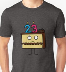 23rd Birthday Cake with Candles chocolate icing Unisex T-Shirt