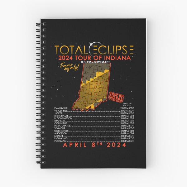 Artikelvorschau, Totale Sonnenfinsternis 2024-Tour durch Indiana entworfen und verkauft von Nerd Shizzle.