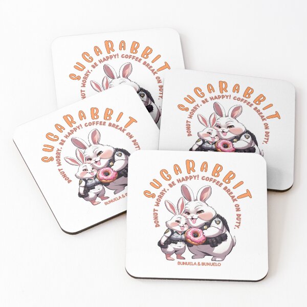 Item preview, Cute Chubby Bunnies Sugar Lovers whose names are Bunuelo & Bunuela designed and sold by SUGARABBIT.