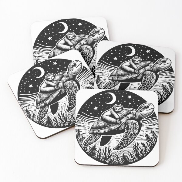 Item preview, Sloth on Sea Turtle Under the Stars designed and sold by CortexCreations.
