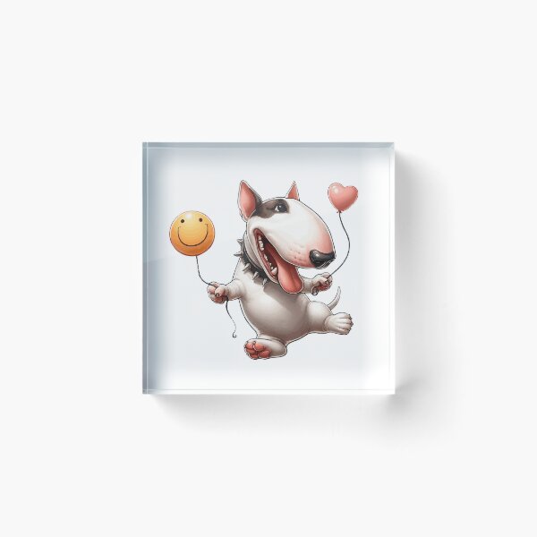 Item preview, Happy Bull Terrier With Balloons designed and sold by Noewi.
