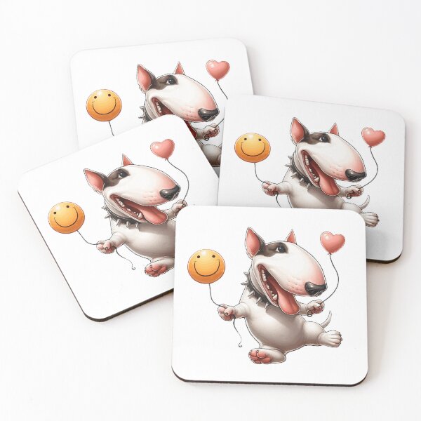 Item preview, Happy Bull Terrier With Balloons designed and sold by Noewi.