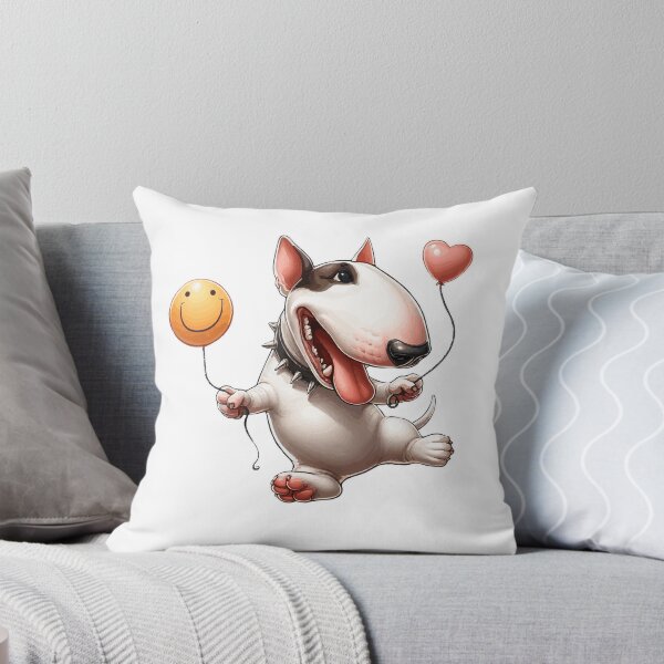 Item preview, Happy Bull Terrier With Balloons designed and sold by Noewi.