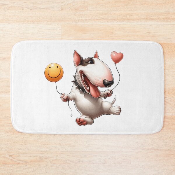 Item preview, Happy Bull Terrier With Balloons designed and sold by Noewi.