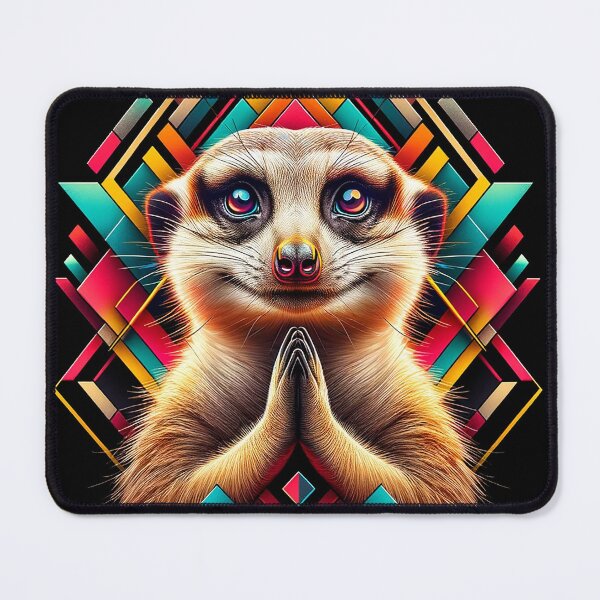 Item preview, Grateful meerkat with geometric abstract art designed and sold by johnnycreidy.