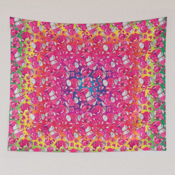 Item preview, Psychedelic Pink Elephants designed and sold by grinningskull.