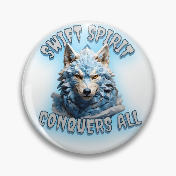 Artikelvorschau, Winter Wolf Tee - Swift Spirit Conquers All / Lone Wolf Motivation entworfen und verkauft von PolygonPinnacle.